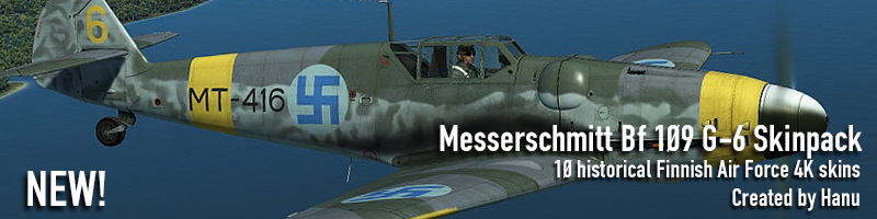 11 Historical Finnish Air Force Messerschmitt Bf 109 G-6 4K skins.
